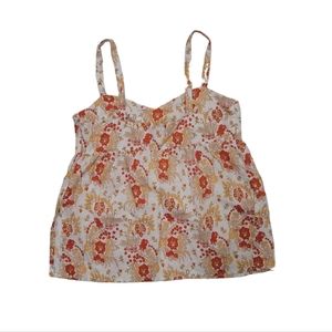 Cadeau women's linen cotton sleeveless blouse straps size Small made in Italy